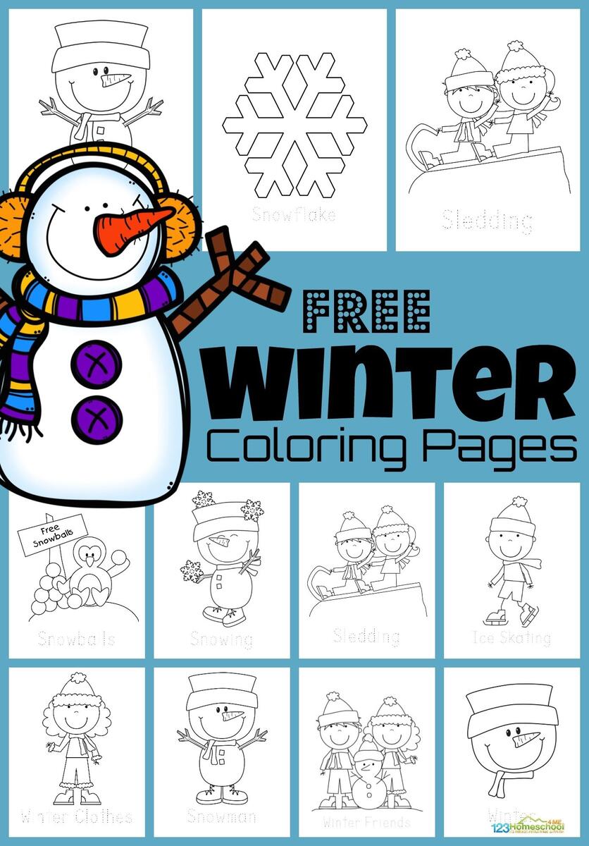 FREE FREE Printable Winter Coloring Sheets