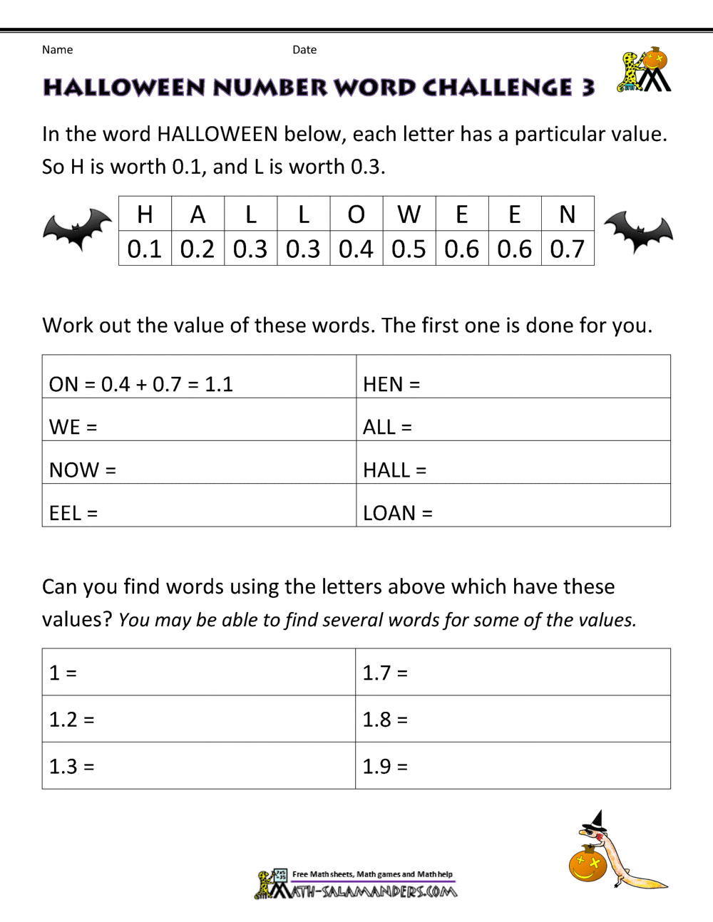 Free Halloween Math Worksheets Free Halloween Math Worksheets
