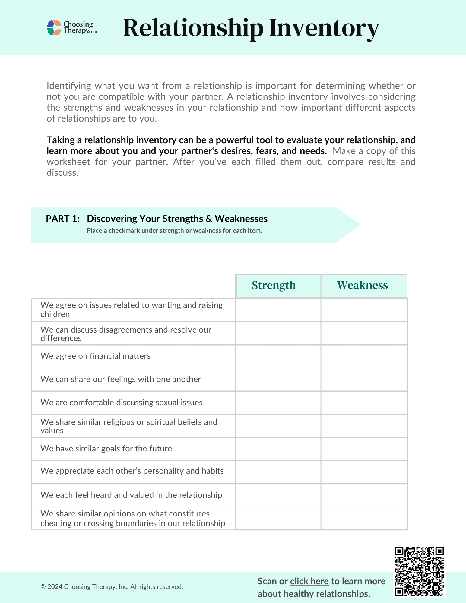 Free Healthy Unhealthy Relationship Worksheets Downloadable PDFs ChoosingTherapy