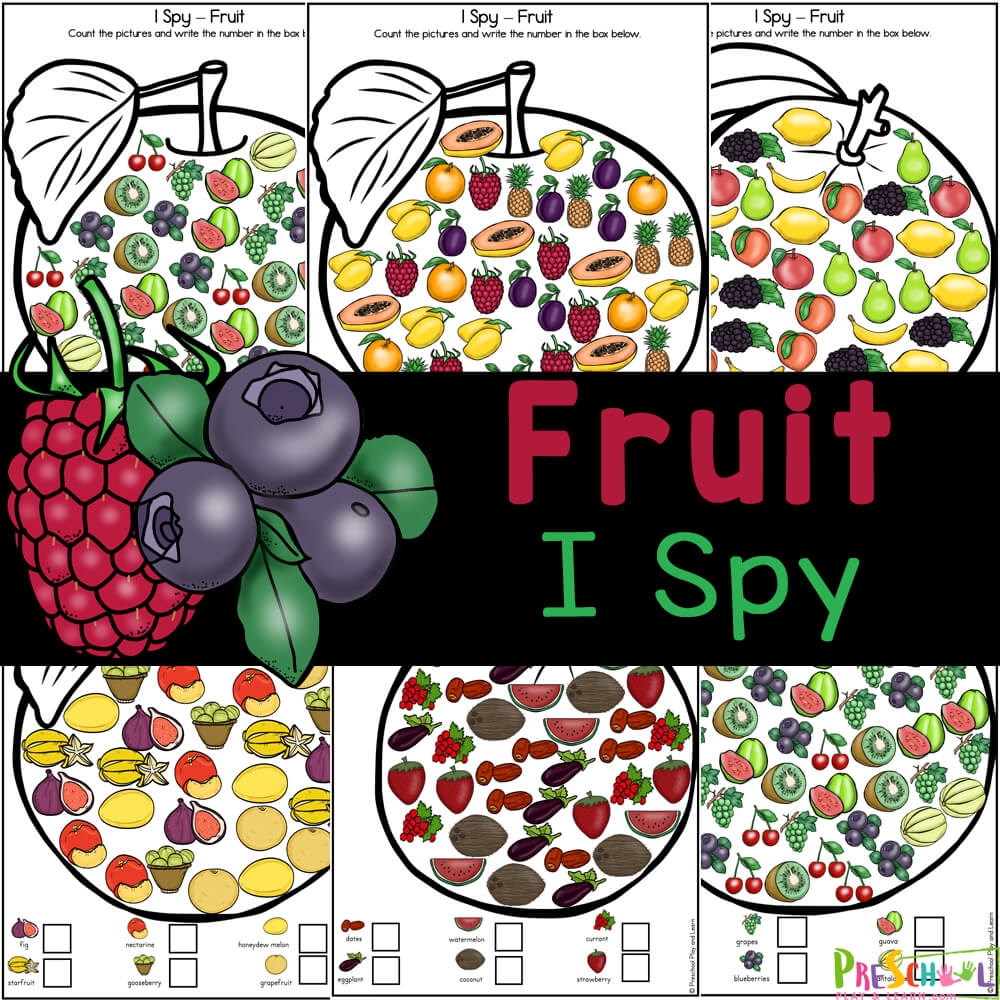 FREE I Spy Fruits Printable Worksheet For Preschool
