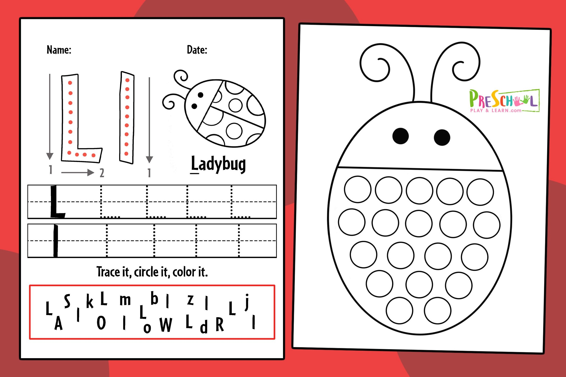 FREE Ladybug Printable Worksheets For Preschool