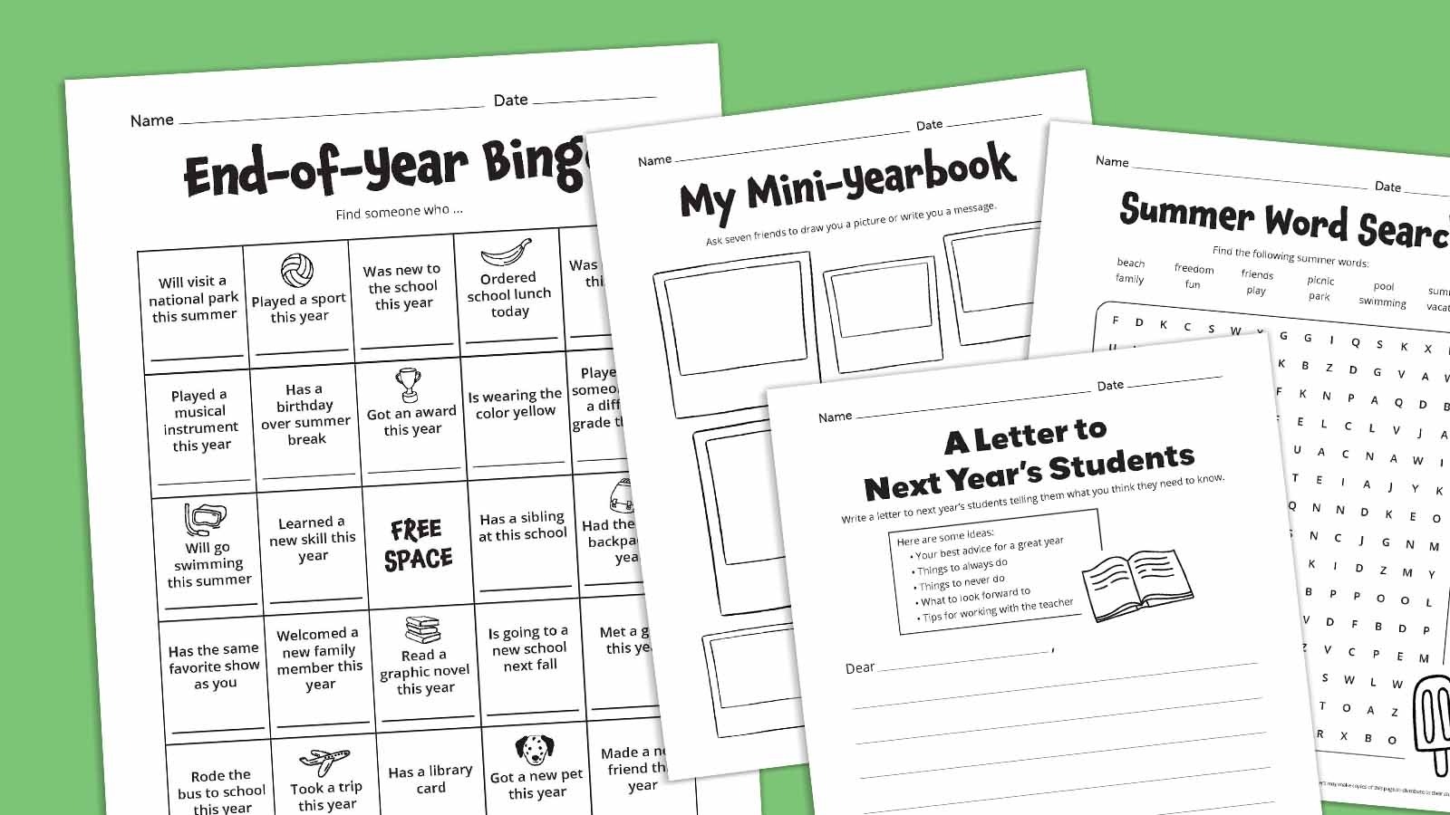 Free Last Day Of School Printables