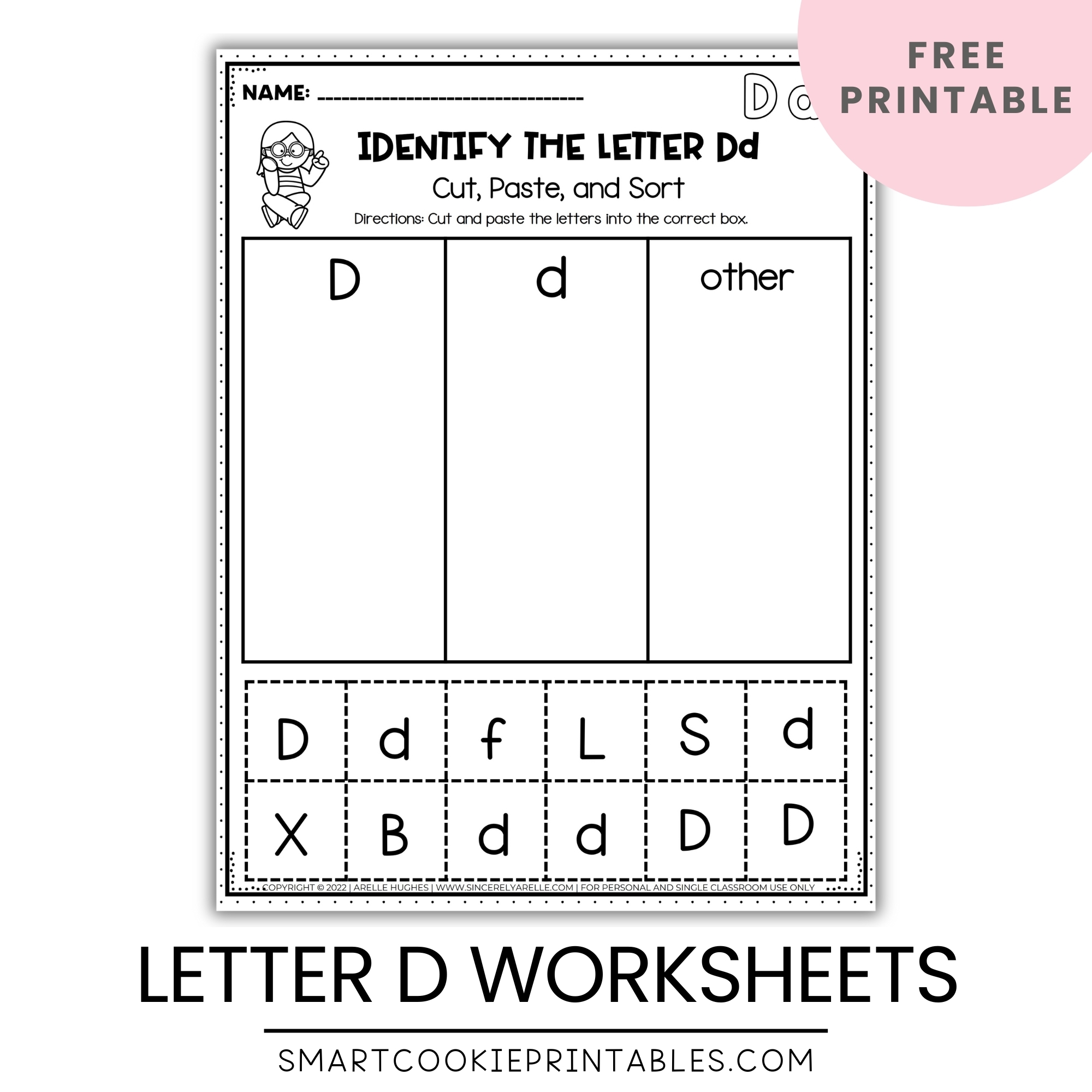 Free Letter D Identification Worksheets A Fun Way To Learn Your Letters Smart Cookie Printables