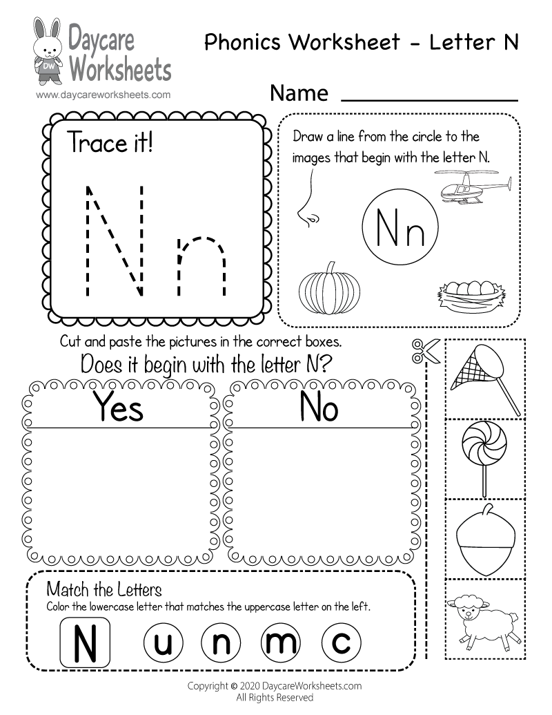 Free Letter N Phonics Worksheet For Preschool Beginning Sounds Free Letter N Phonics Worksheet For Preschool Beginning Sounds