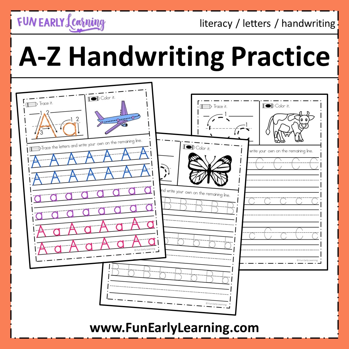 Free Letter Tracing Worksheets A Z Handwriting Practice Fun Early Learning Free Letter Tracing Worksheets A Z Handwriting Practice Fun Early Learning