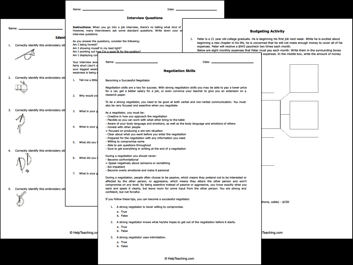 Free Life And Money Skills Worksheets Free Life And Money Skills Worksheets