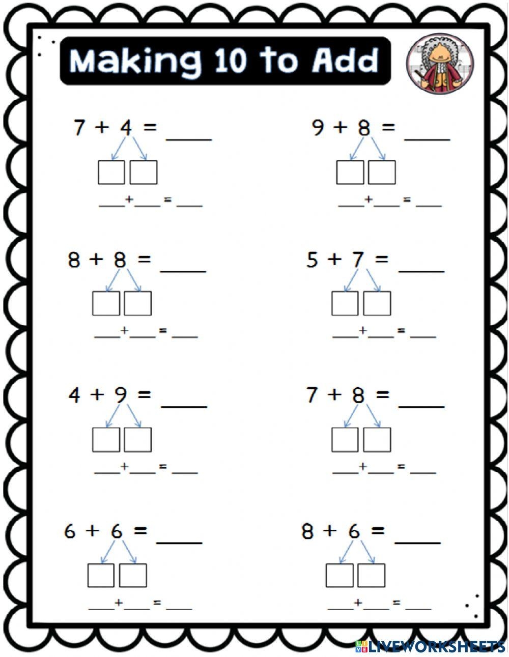 Free Make A Ten To Add Worksheet Download Free Make A Ten To Add Worksheet Png Images Free Worksheets On Clipart Library