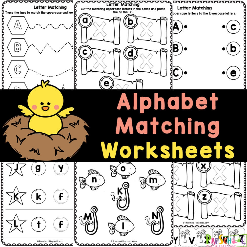 FREE Match The Same ABC Letters Alphabet Matching Worksheets For Pre K