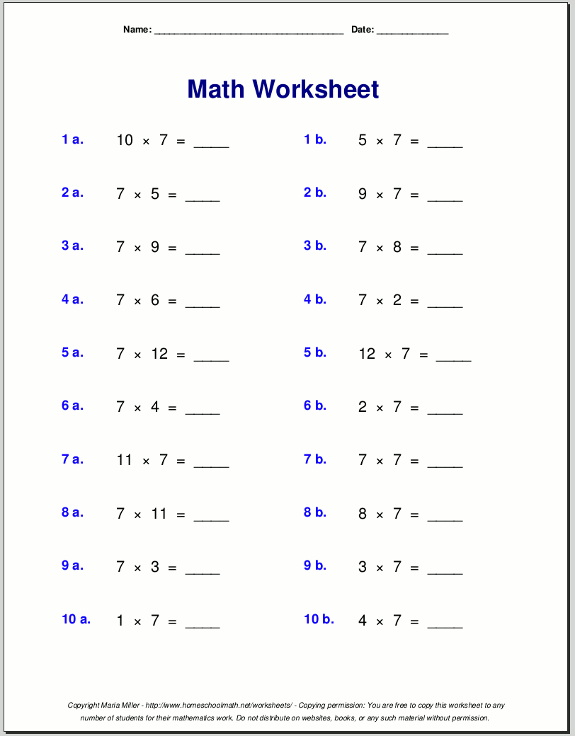 MULTIPLICATION WORKSHEETS PRINTABLES WonkyWonderful