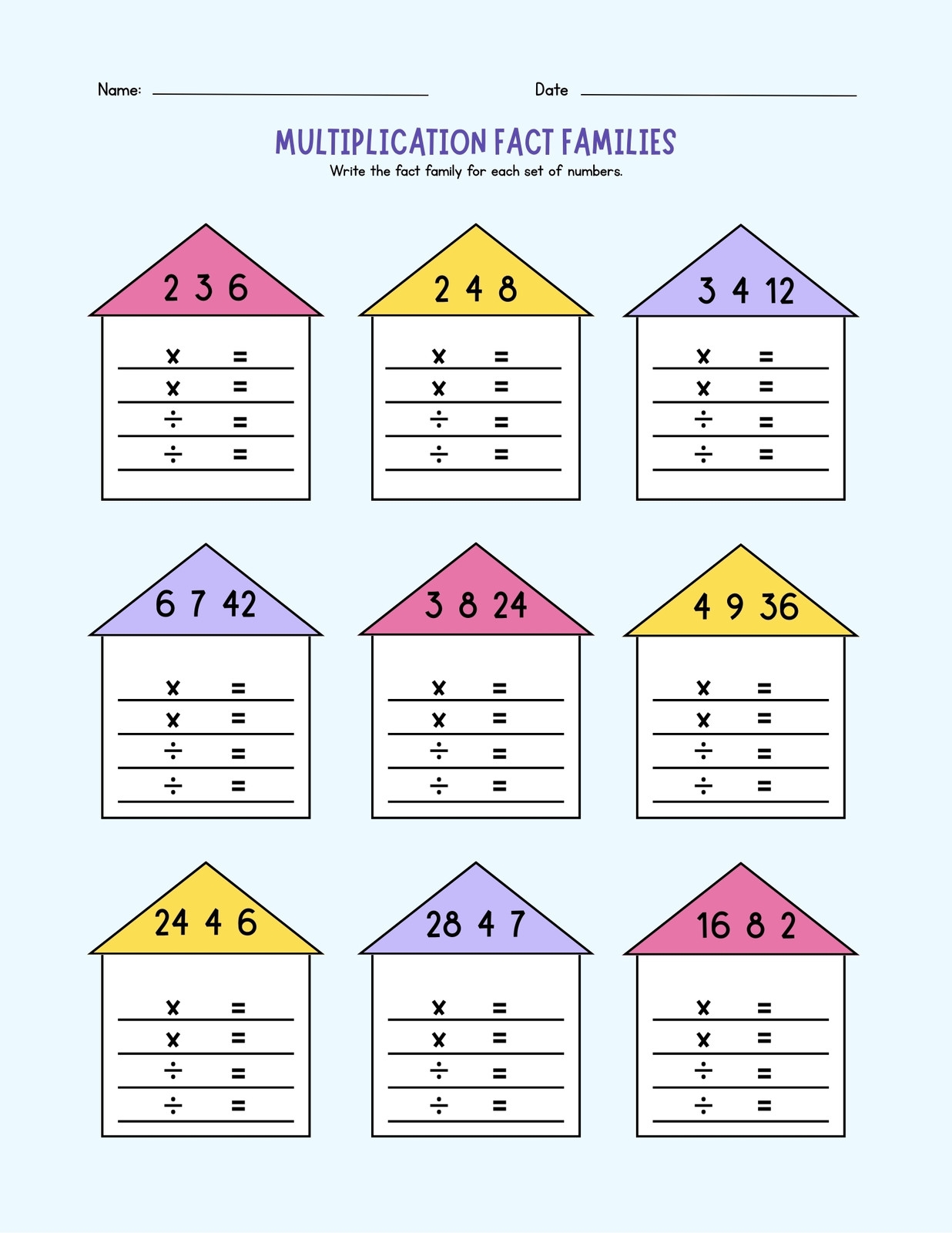 Free Multiplication Worksheet To Use And Print Canva