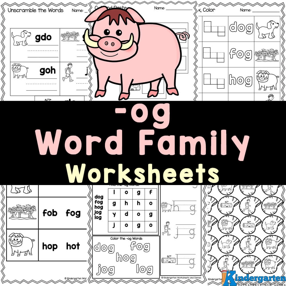 FREE Og Word Family Worksheets For Kindergarten