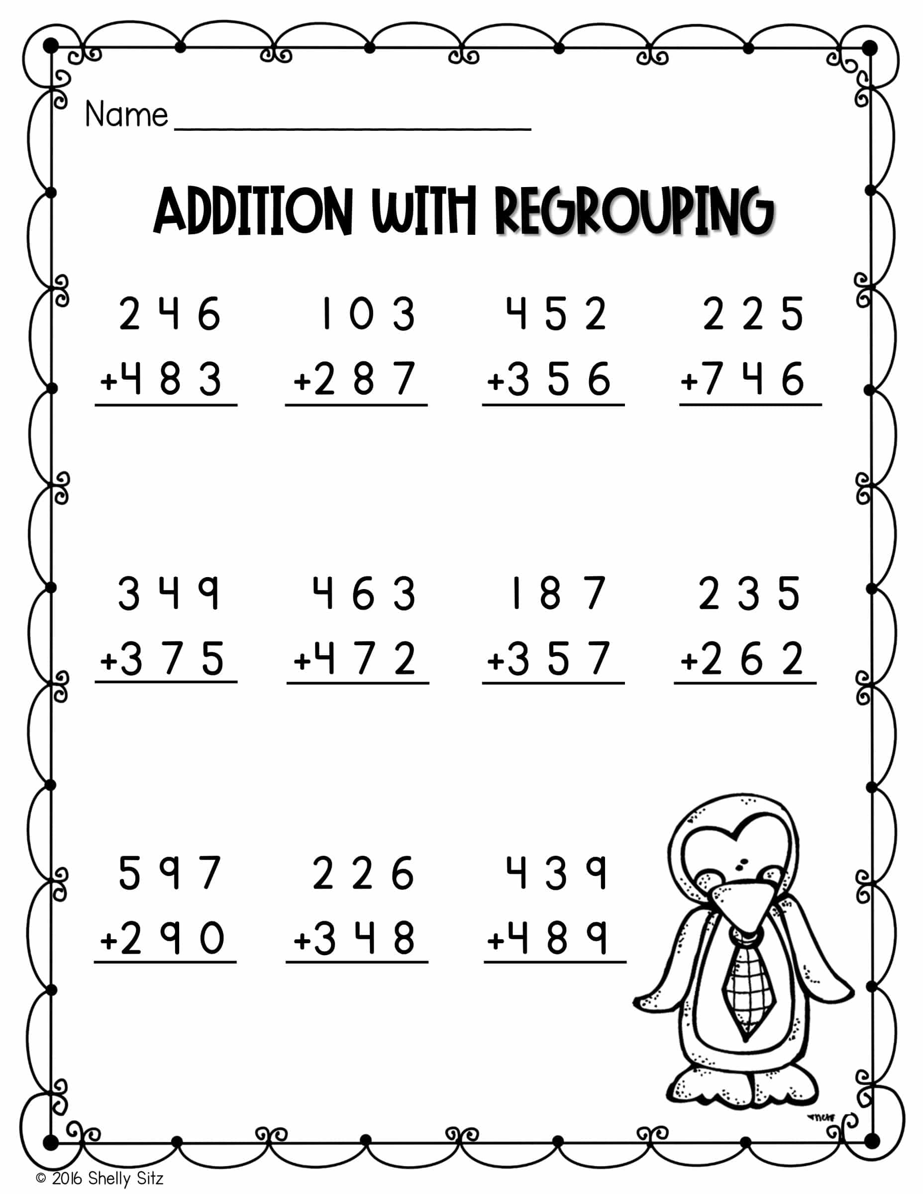 Free Penguin Math Worksheets For Second Grade Second Grade Teaching Blog