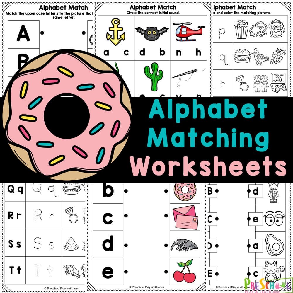 FREE Preschool Alphabet Letter Matching Worksheets With Pictures