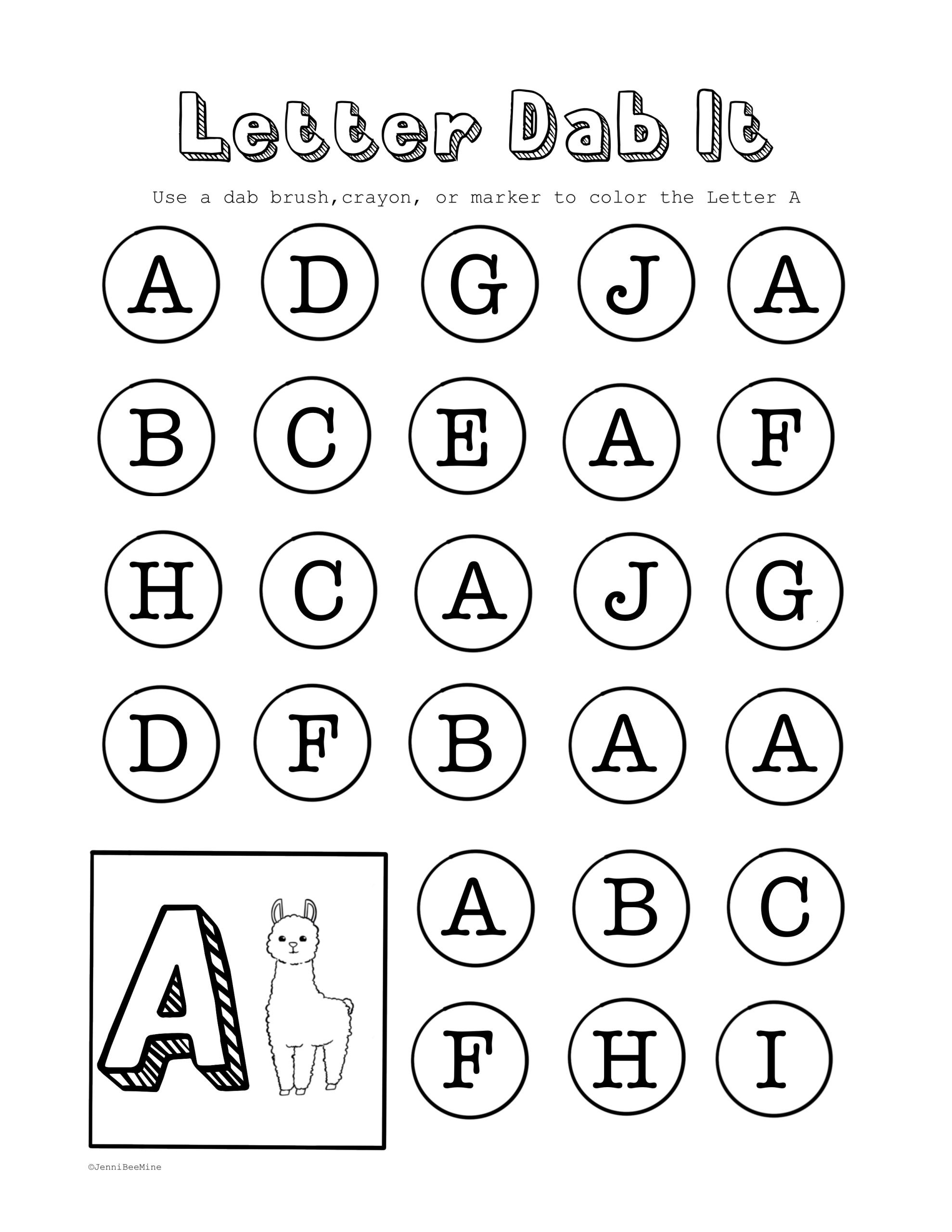 Free Preschool Printables Letter A Jennibeemine