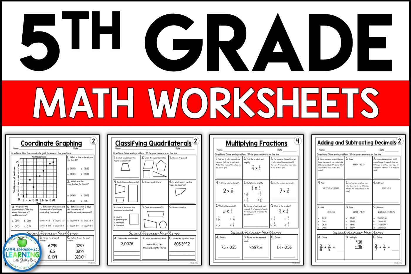 Free 5th Grade Math Worksheets Printable W Answers Mashup Math
