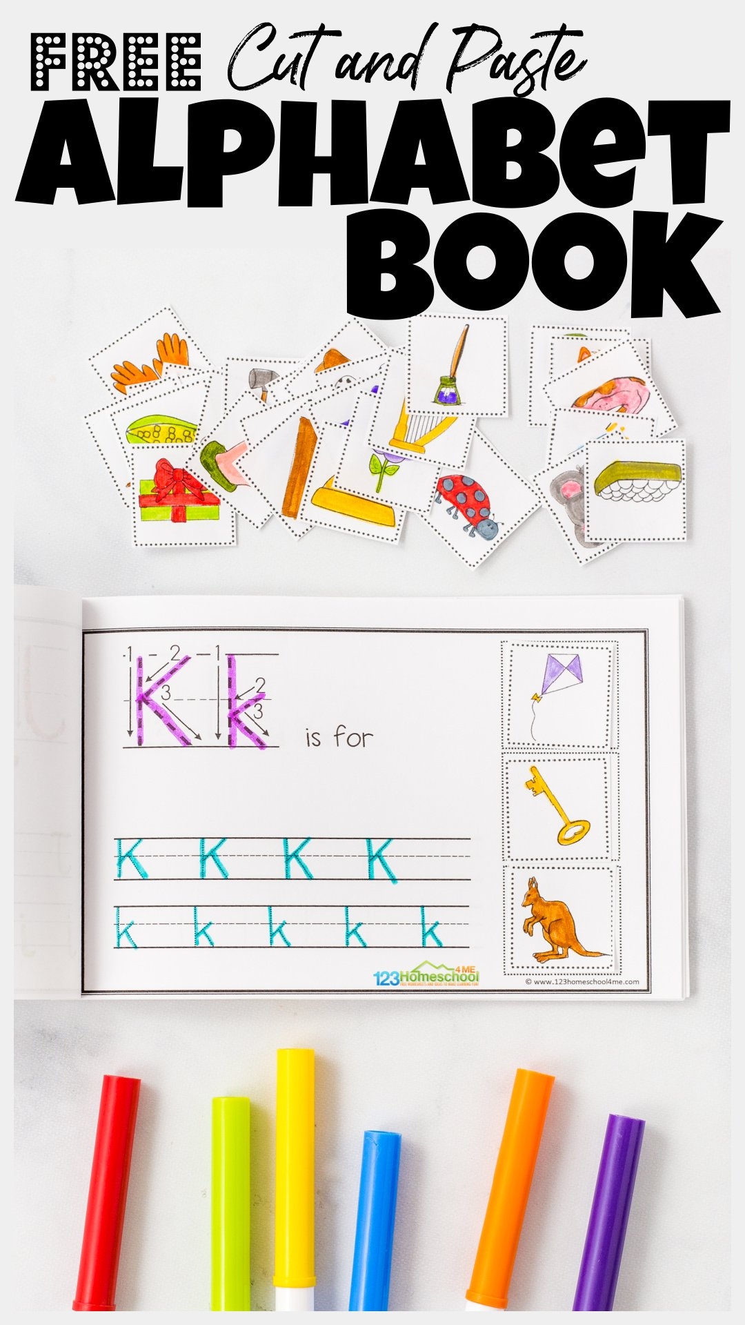 FREE Printable Alphabet Cut And Paste Letter Tracing Worksheets