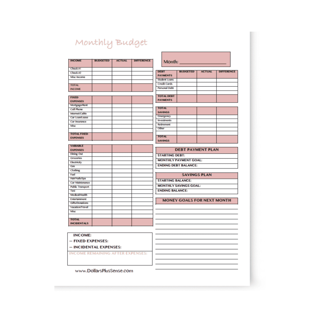 FREE Printable Budget Binder To Organize Your Finances DOLLARS PLUS SENSE