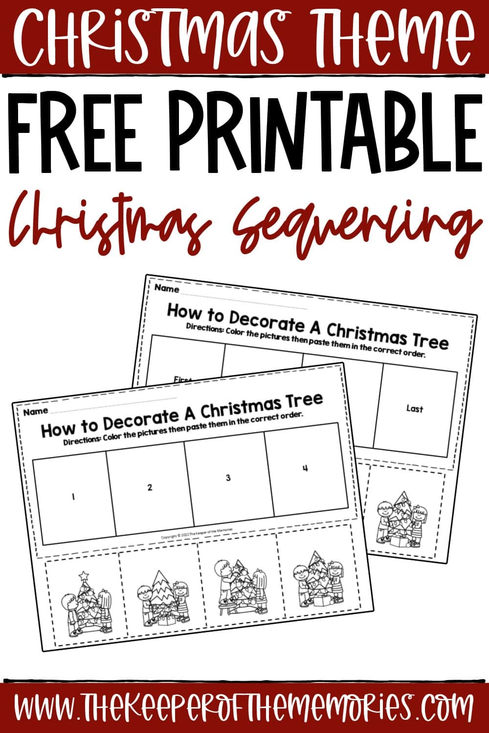 Free Printable Christmas Sequencing Worksheets The Keeper Of The Memories