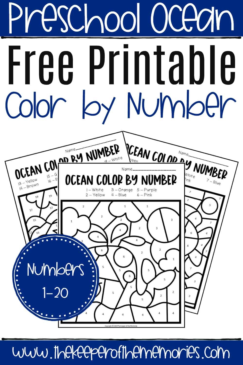Free Printable Color By Number Ocean Preschool Worksheets Free Printable Color By Number Ocean Preschool Worksheets