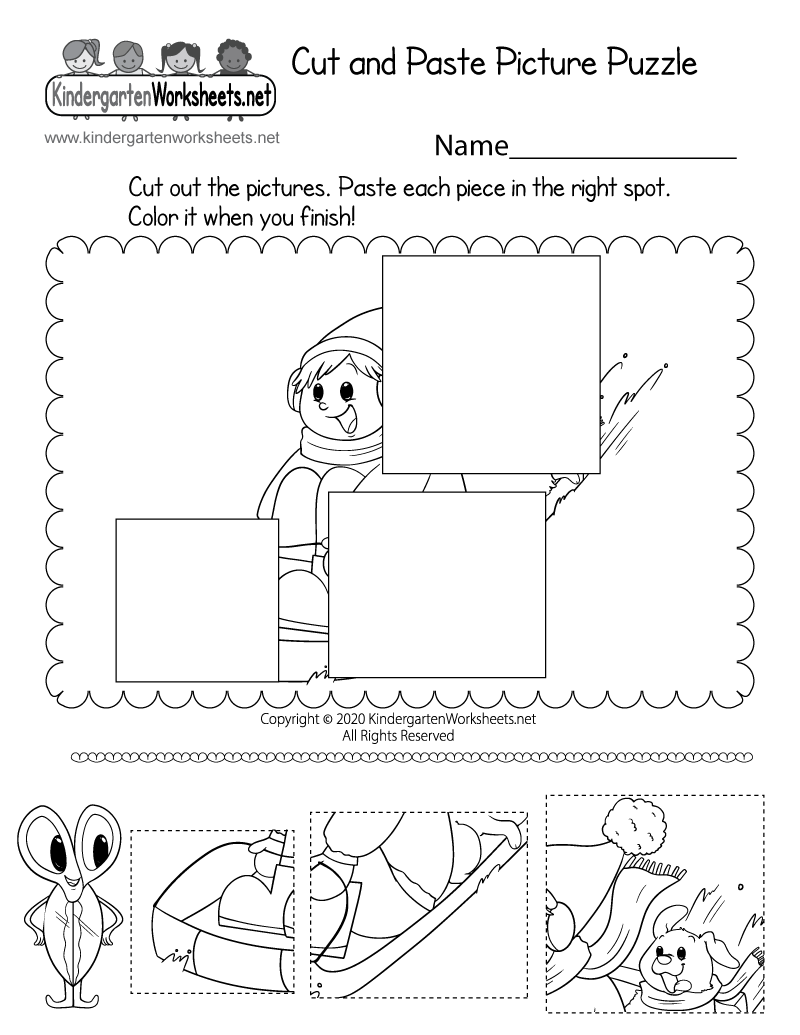Free Printable Cut And Paste Picture Puzzle Worksheet Free Printable Cut And Paste Picture Puzzle Worksheet