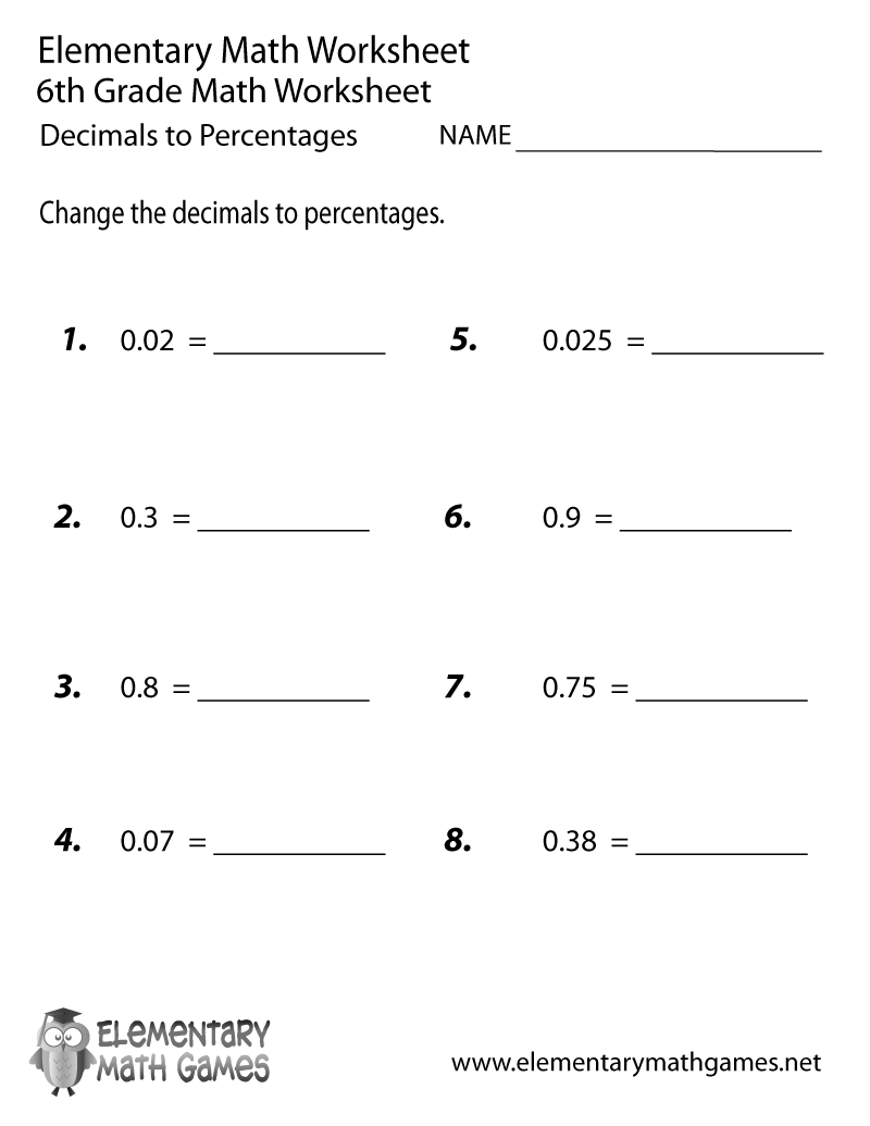 Sixth Grade Adding Decimals Worksheet