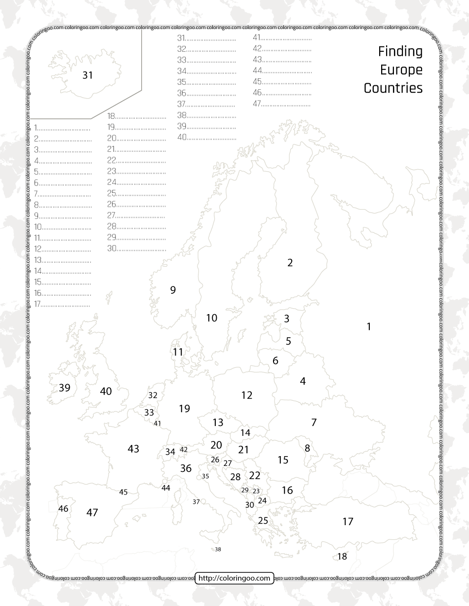 Free Printable Europe Countries Map Quiz Worksheet Free Printable Europe Countries Map Quiz Worksheet