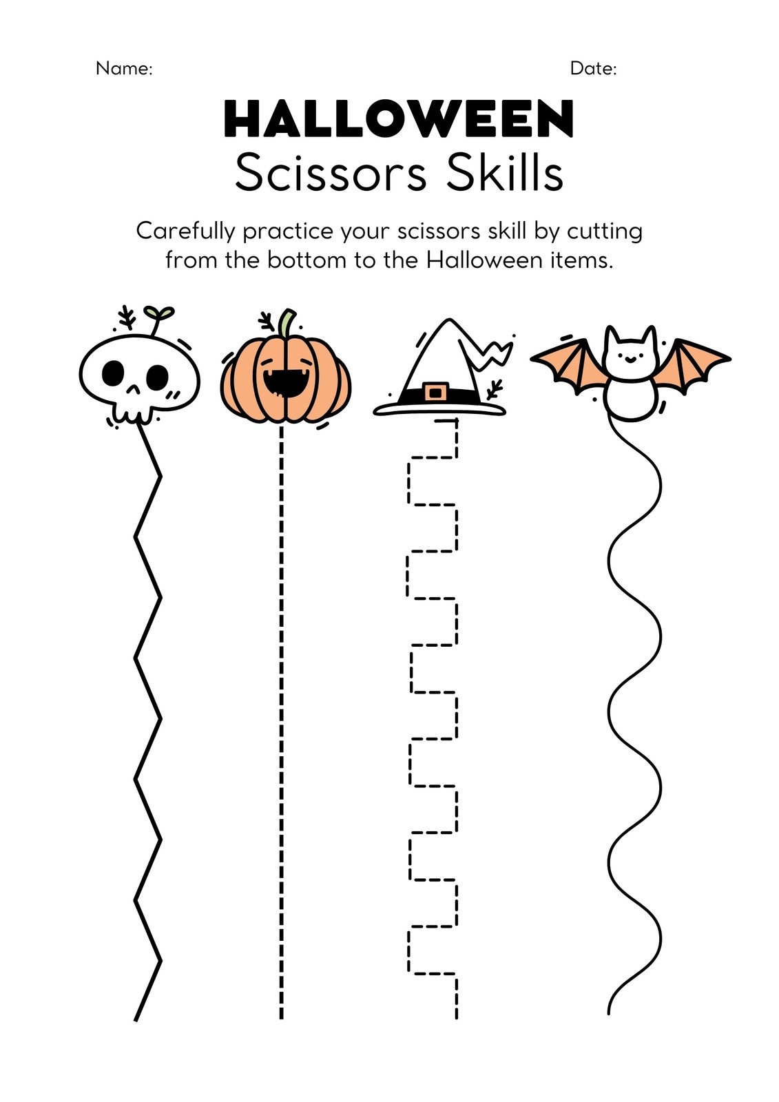 Free Printable Halloween Cutting Worksheets The Keeper Of The Memories