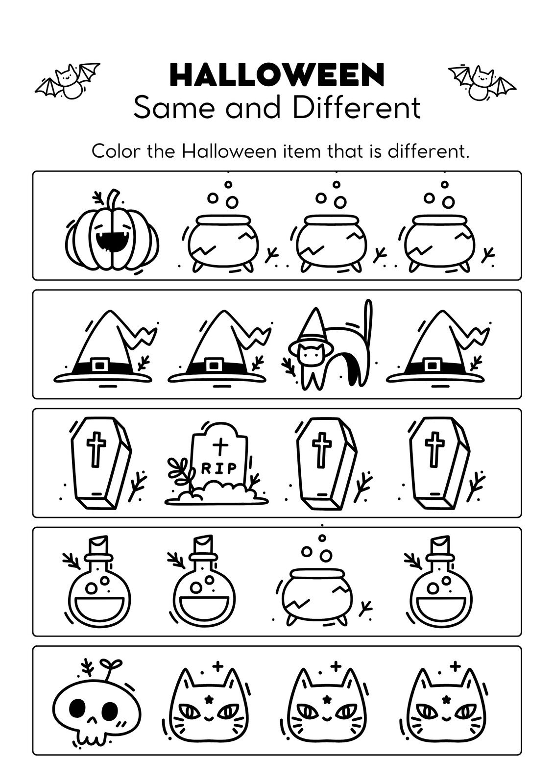 Halloween Drawing Activity Worksheet Free Printable Digital PDF