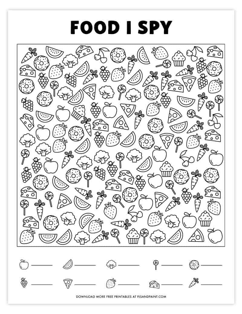 Free Printable I Spy Game Food Themed I Spy Pjs And Paint Free Printable I Spy Game Food Themed I Spy Pjs And Paint