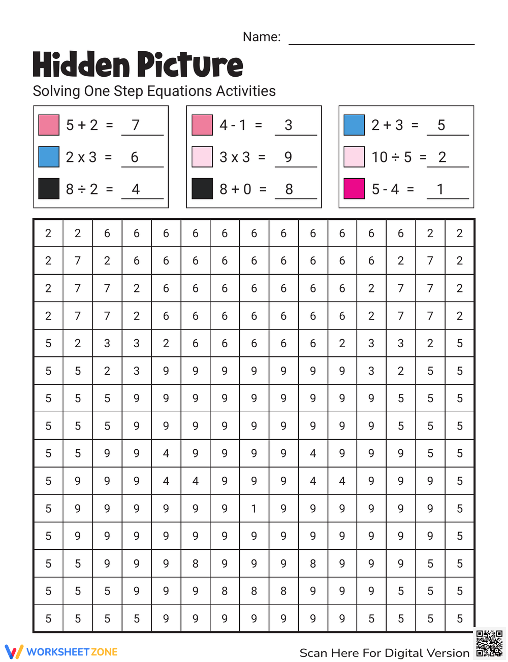 Math Mystery Picture Worksheets Math Love