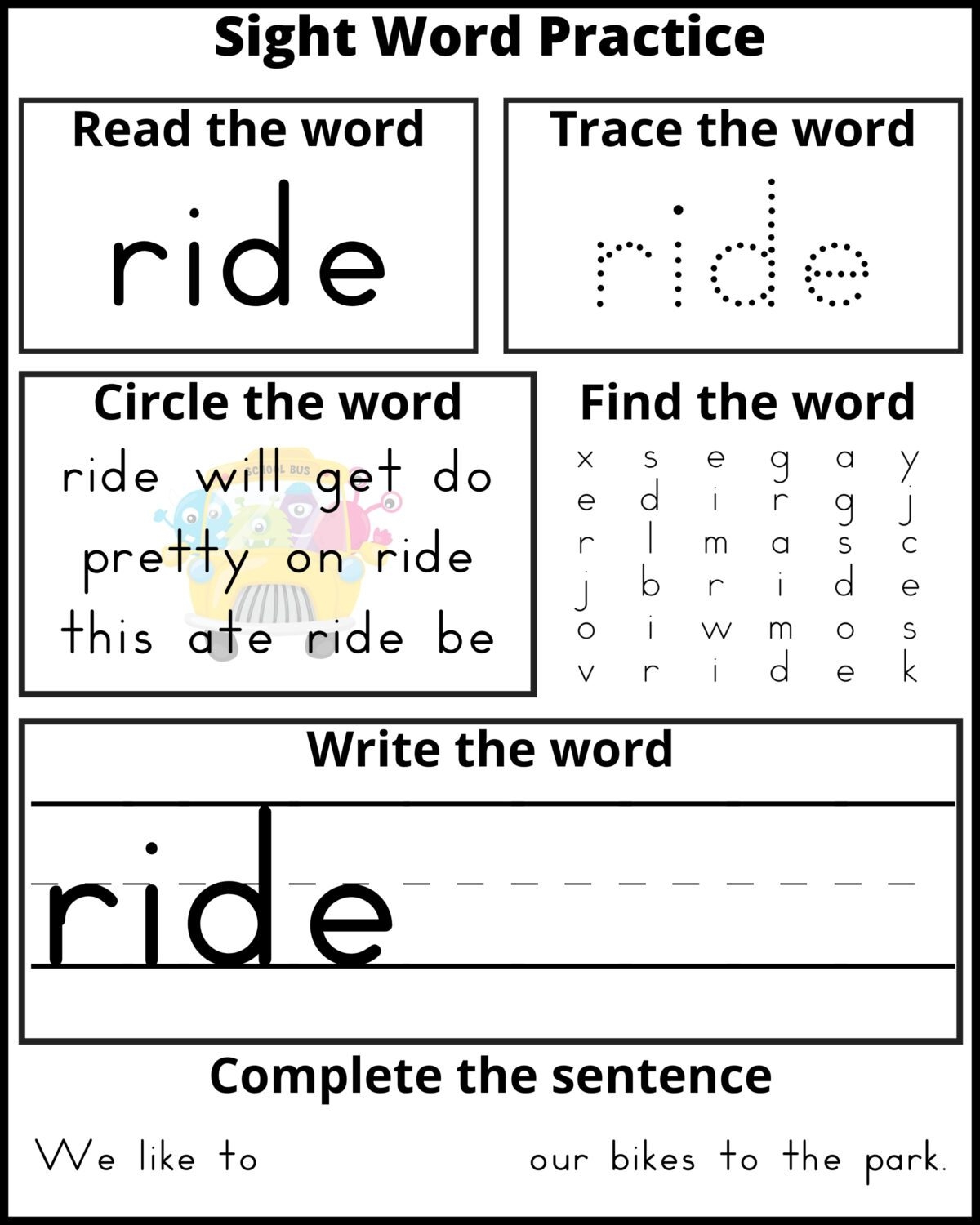 Free Printable Kindergarten Sight Word Practice Sheets Frugal Mom Eh