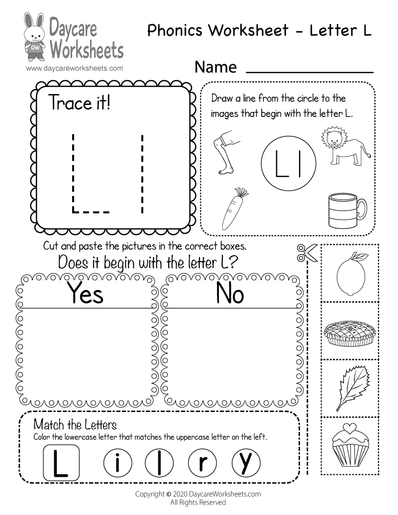 Free Printable Letter L Beginning Sounds Phonics Worksheet For Preschool Free Printable Letter L Beginning Sounds Phonics Worksheet For Preschool