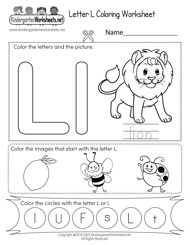 Free Printable Letter L Beginning Sounds Phonics Worksheet For Preschool