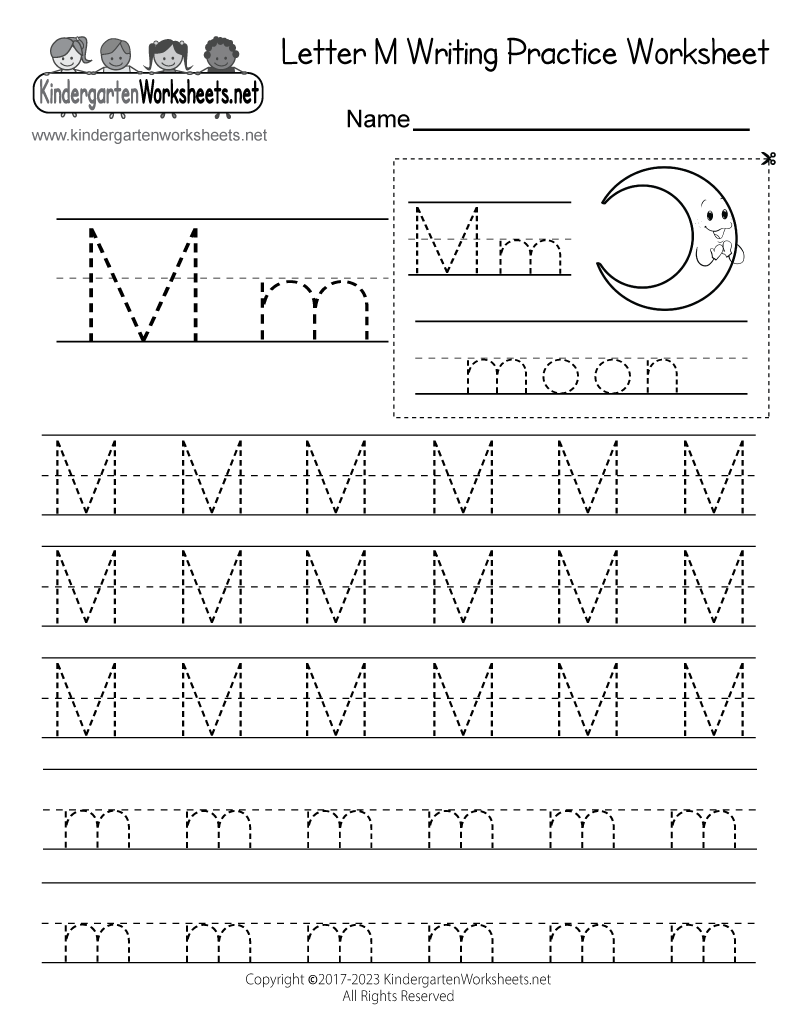 Free Printable Letter M Writing Practice Worksheet