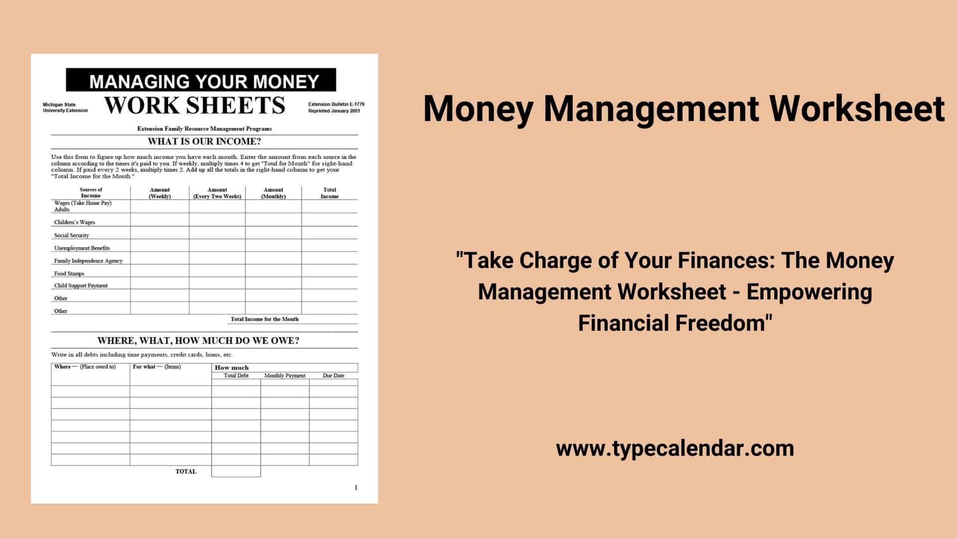 Money Management Worksheets Printable Worksheets Library