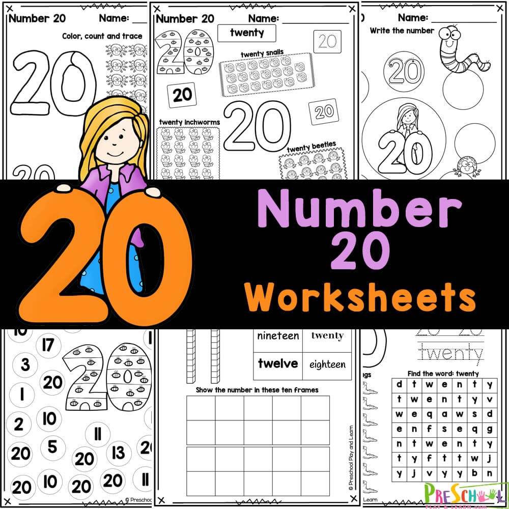 FREE Printable Number 20 Worksheets For Kids
