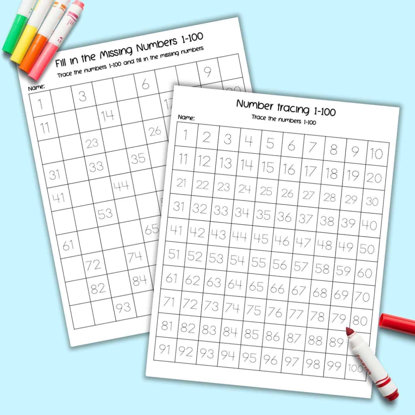 Free Printable Number Tracing Worksheets 1 100 The Artisan Life Numbers 1 100 Trace And Write Worksheets Made By Teachers
