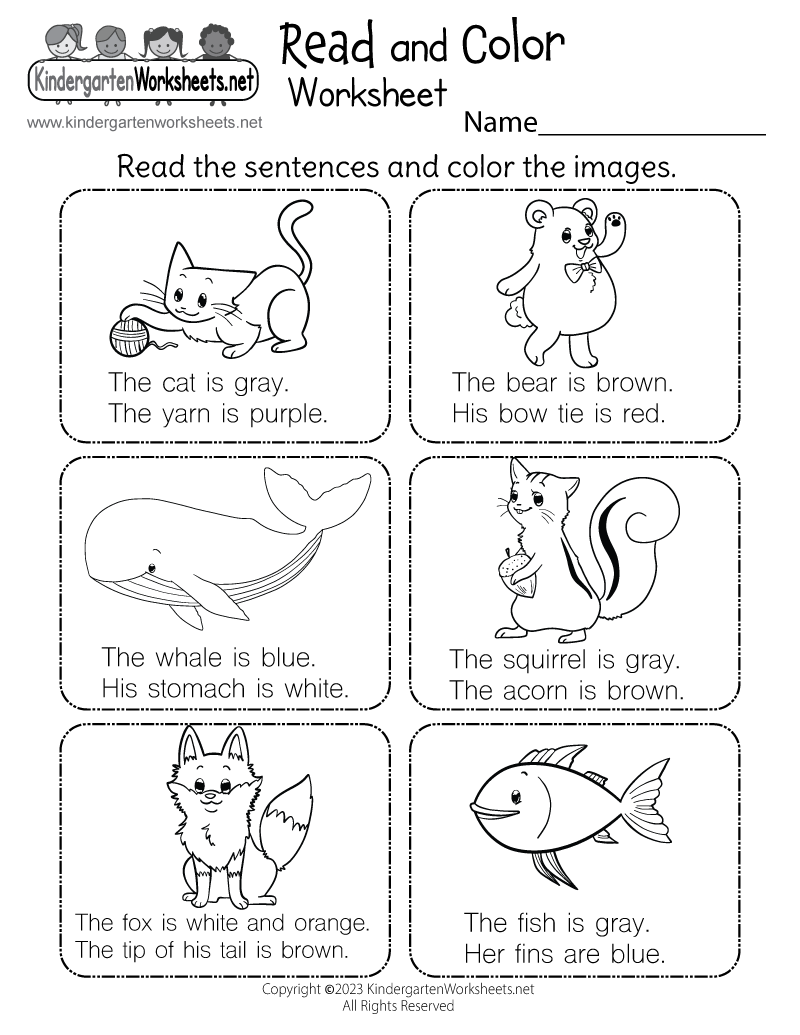 Kindergarten Reading Worksheets And Printables