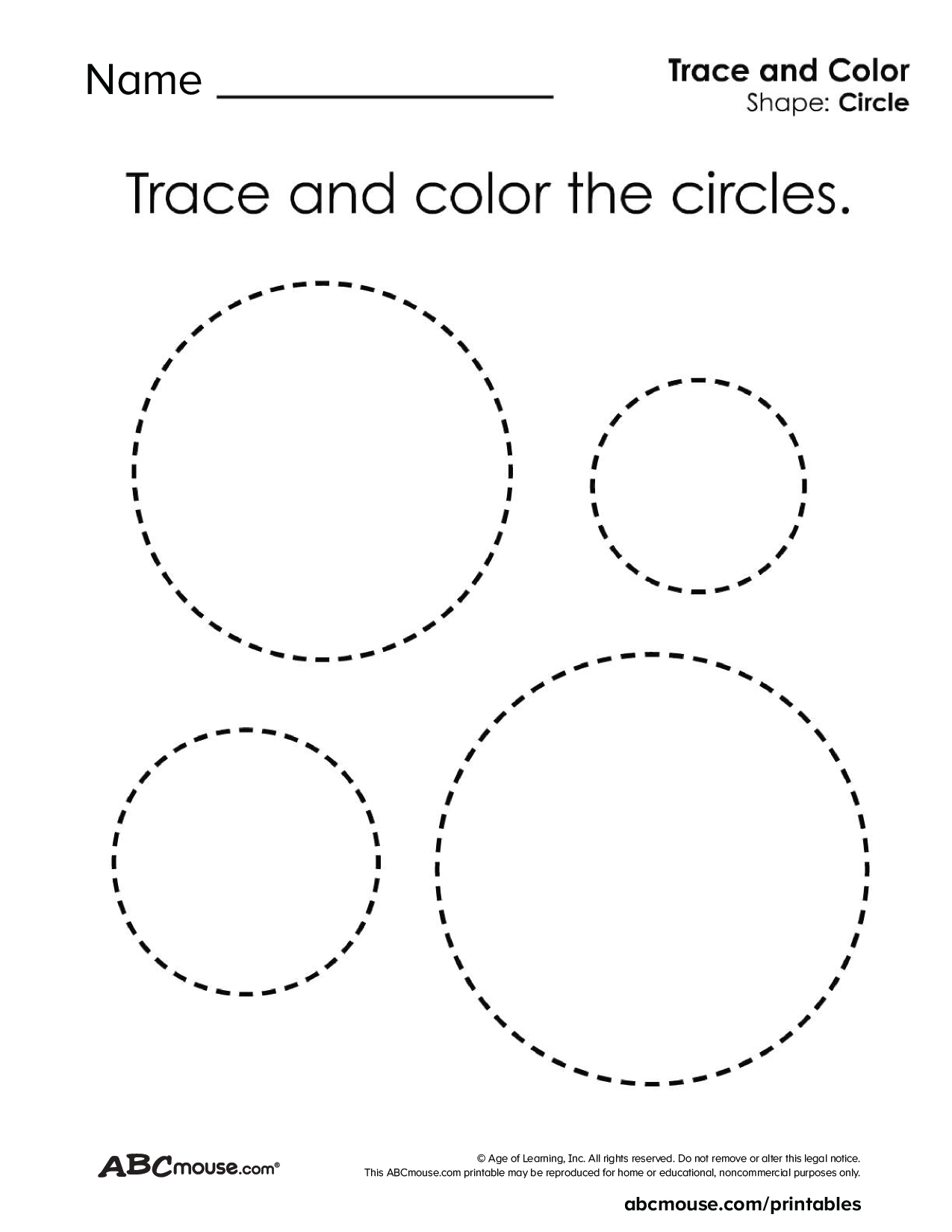 Free Printable Shape Tracing Worksheets ABCmouse