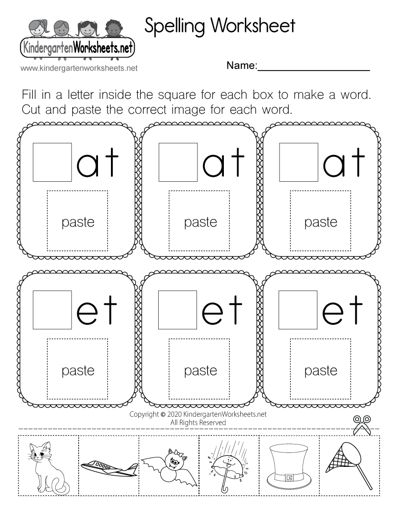 Free Printable Spelling Three Letter Words Worksheet