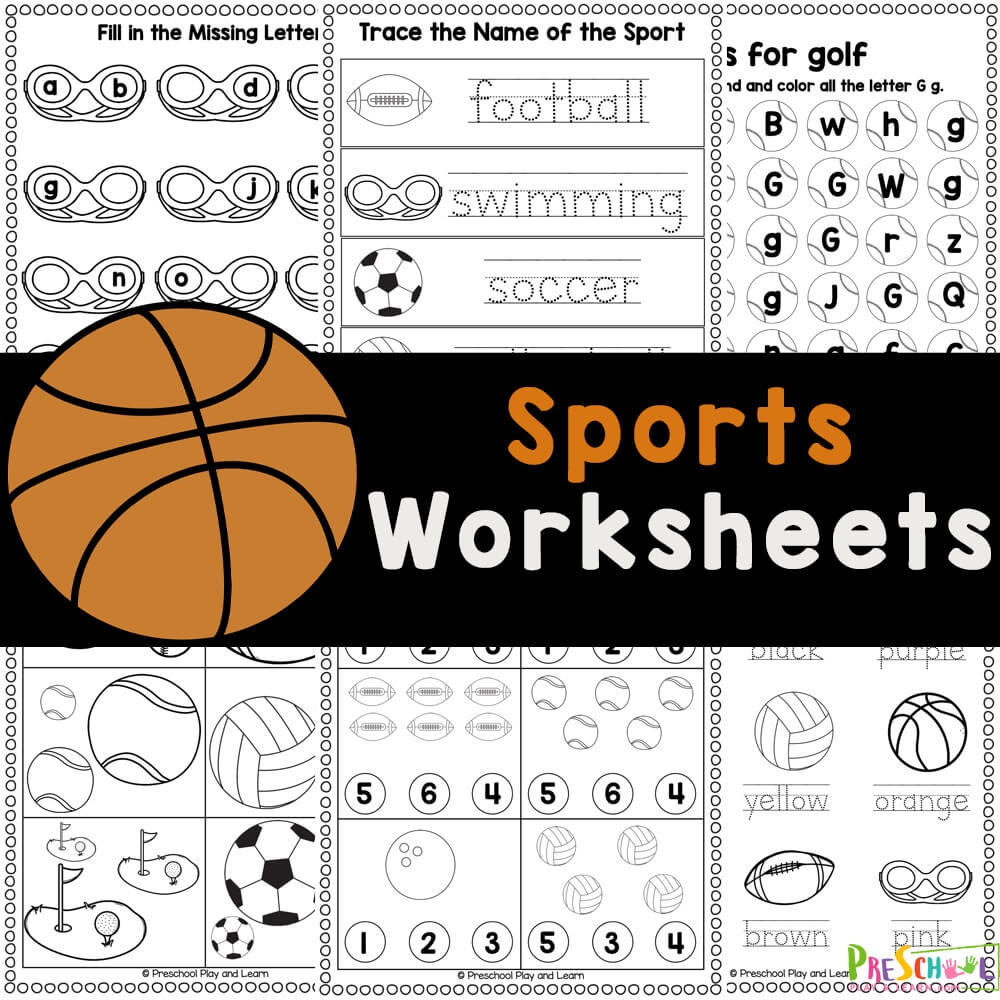 FREE Printable Sports Worksheets For Preschoolers