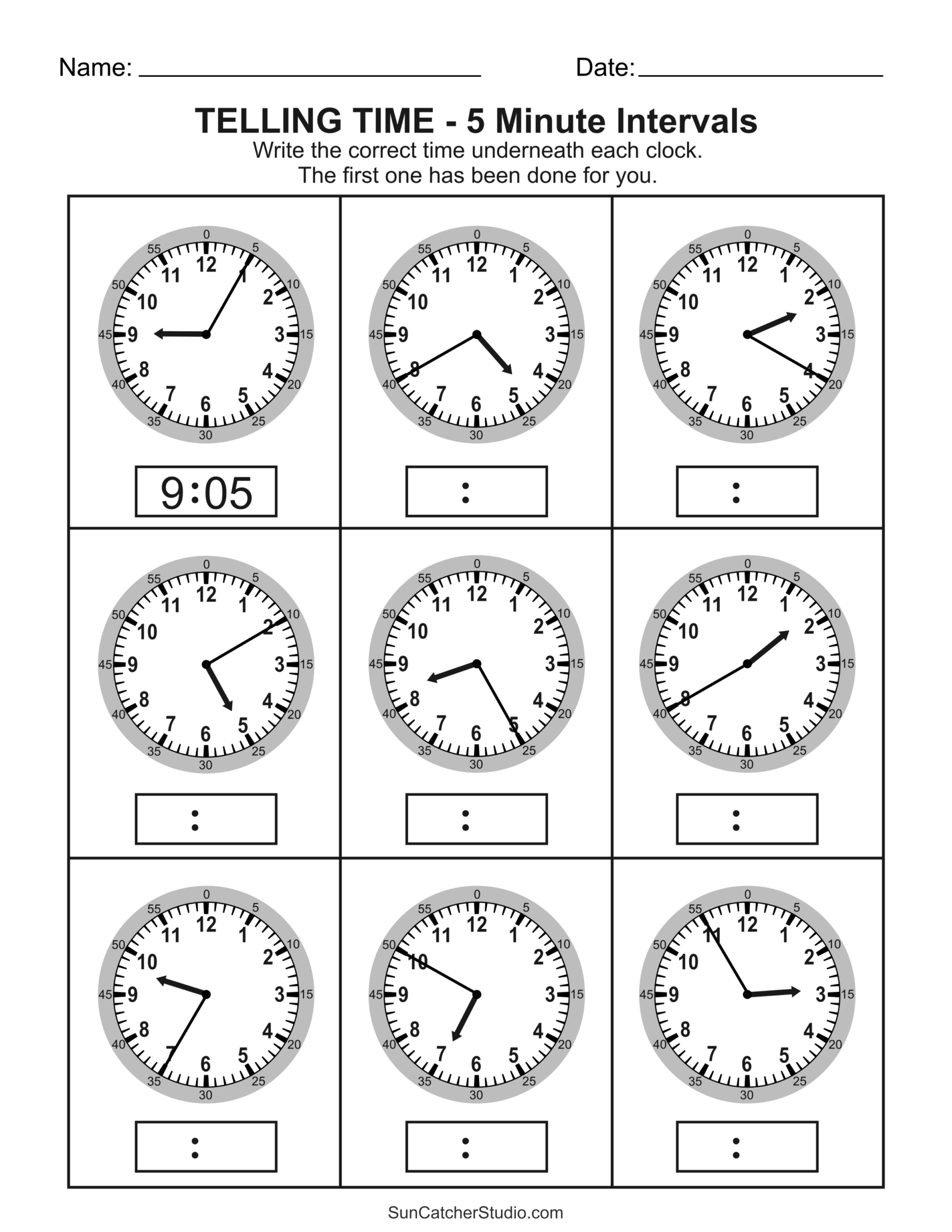 Free Printable Telling Time Worksheets Analog Clock Free Printables Lettering SVG Files Tools Apps