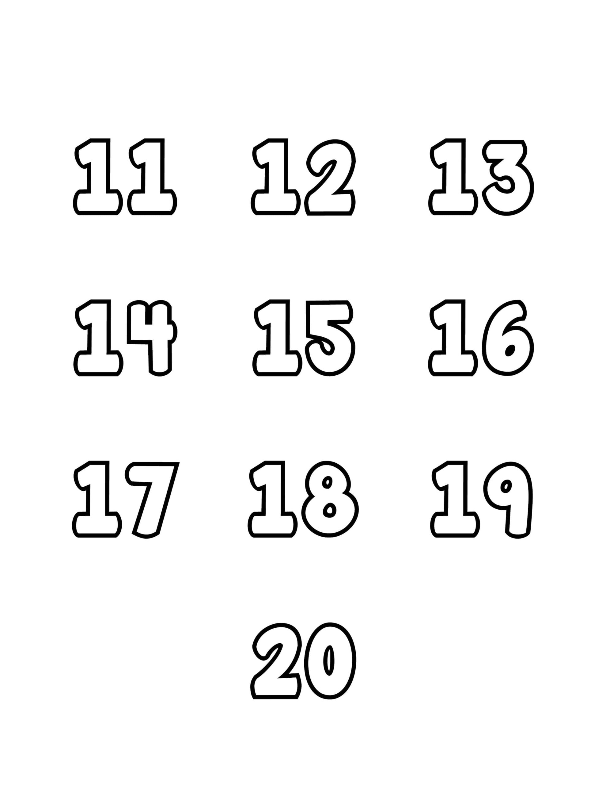 Free Printable Tracing Numbers Bubble Numbers Set 11 To 20 Kindergarten Count And Match Worksheets 11 20 Printable Numbers 11 20 Activity Made By Teachers