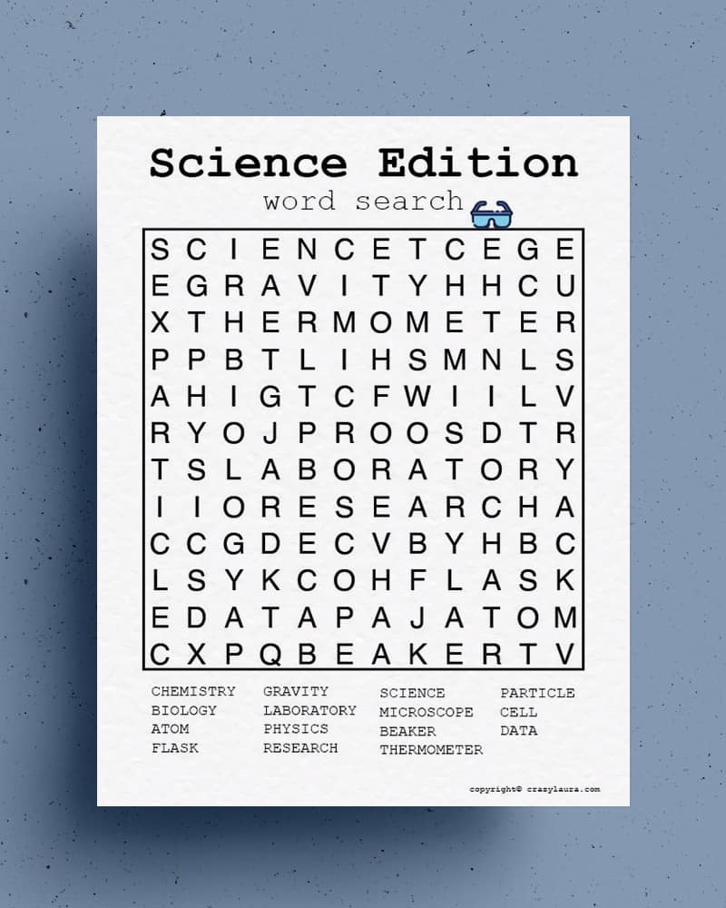 Free Science Word Search Printable Games For Kids Crazy Laura Free Science Word Search Printable Games For Kids Crazy Laura