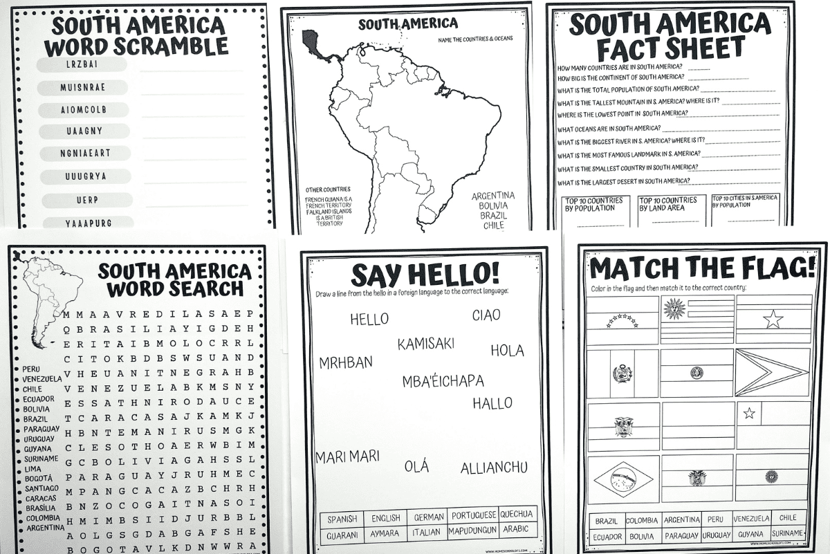 Free South America Worksheets For Kids Maps Flags Facts More Free South America Worksheets For Kids Maps Flags Facts More