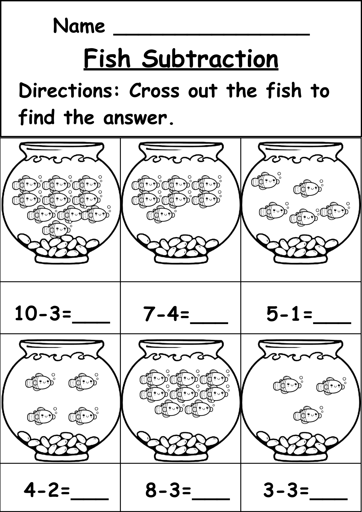 Subtract With Objects K12 Math Worksheets