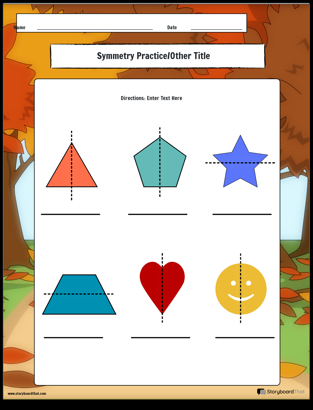Free Symmetry Worksheets Customize With Storyboard That