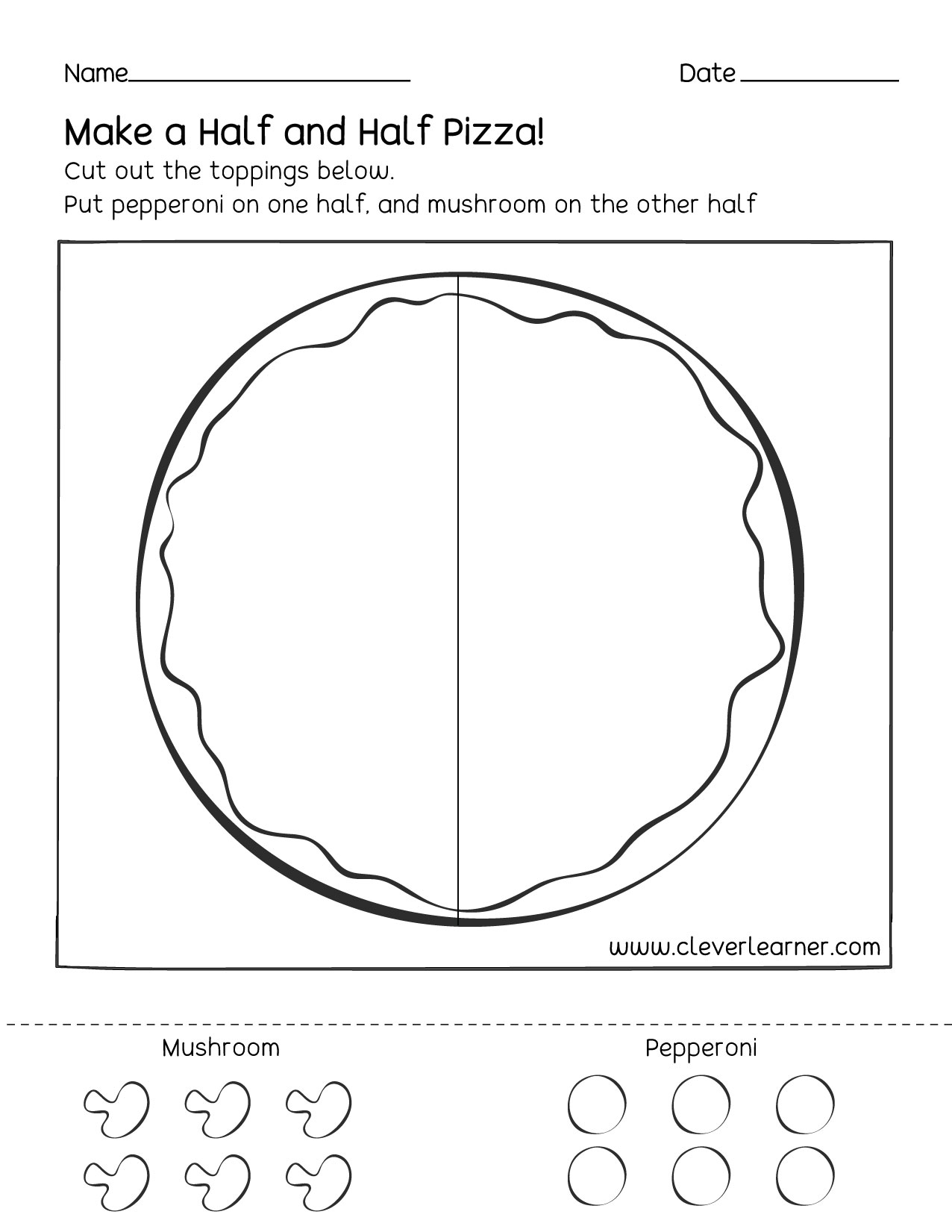 Fractions Equivalent To One Half Worksheet Printable PDF Worksheets