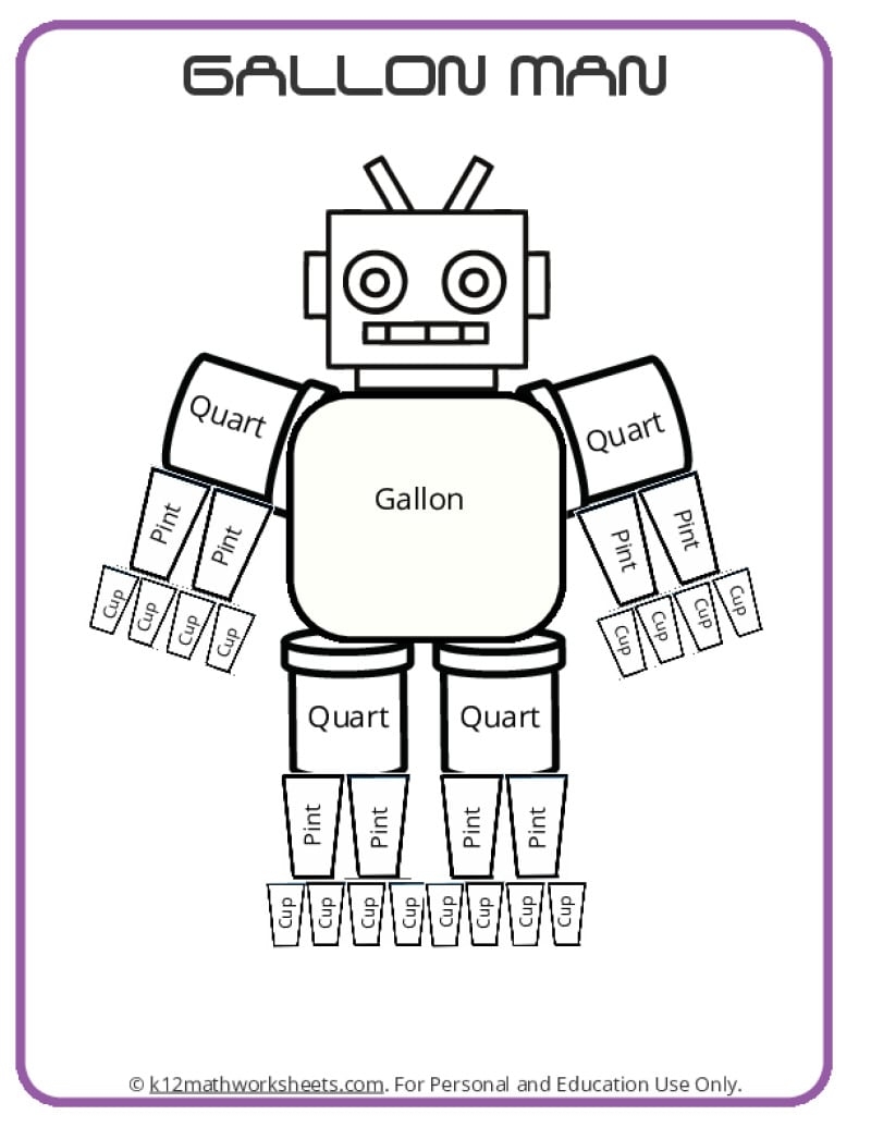 Gallon Man Printable Chart And Activities