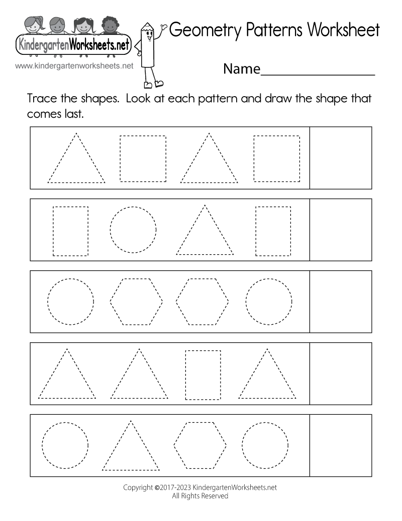 Free Kindergarten Worksheets Spot The Patterns